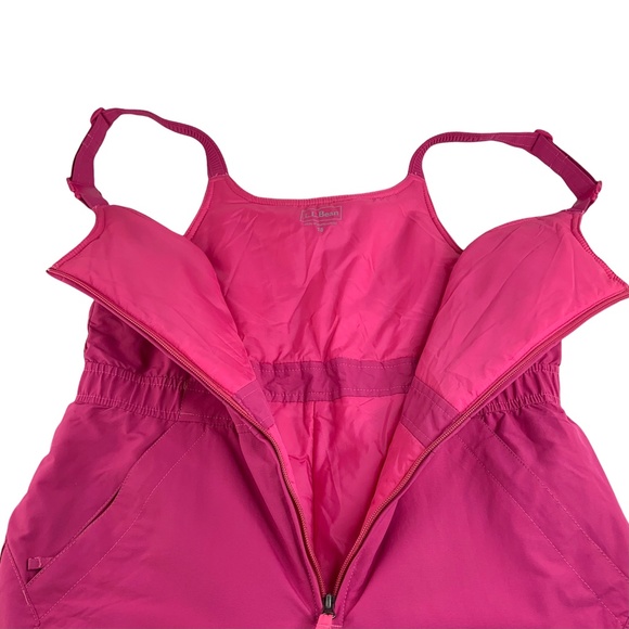LLBean Kids Cold Buster Snow Bibs Pink Overalls Zip Front Insulated SIZE 18 - Picture 11 of 13